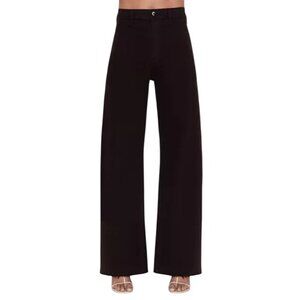 Pistola Penny High Rise Black Wide Leg Jeans Raw Hem Women’s Size 30